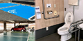 1F多目的駐車場（写真上）、2F屋内駐車場（写真下） バリアフリートイレ
