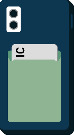スマホにICカードが接している