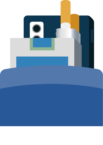 アルミ箔を使用した箱とスマホが接している