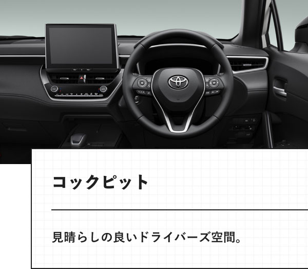 コックピット 見晴らしの良いドライバーズ空間。