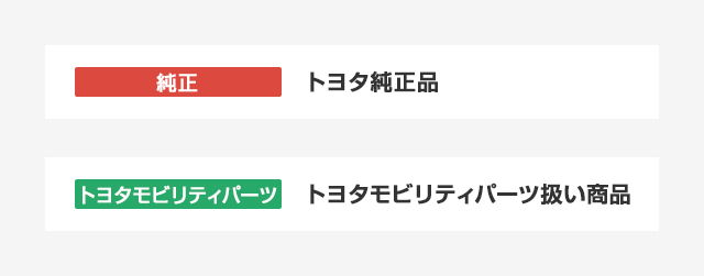 トヨタ純正品、トヨタモビリティパーツ株式会社扱い商品