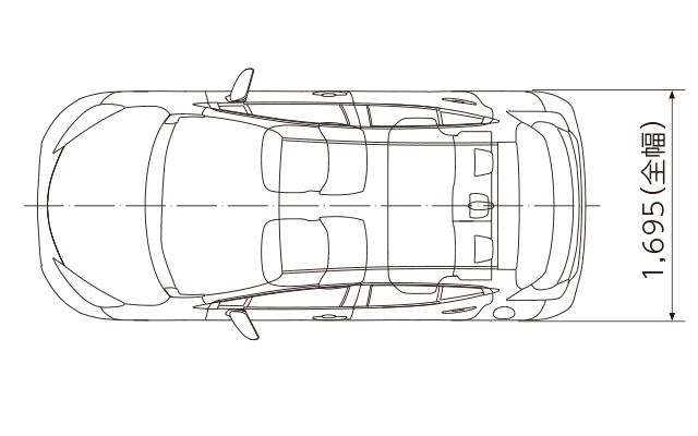 X（2WD）フレンドマチック取付用専用車（平面図）