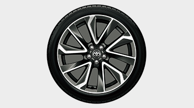 225/40R18タイヤ&18×8Jアルミホイール(切削光輝+ダークグレーメタリック塗装/センターオーナメント付)