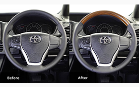 本革ステアリング交換