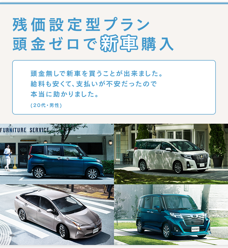 残価設定型プラン頭金ゼロで新車購入