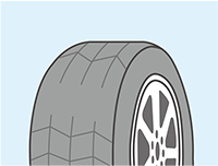 タイヤの残り溝が少ない時、または空気圧が不足しているとき