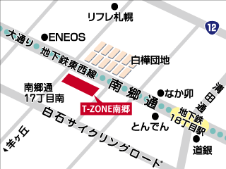 札幌トヨタ自動車 T-ZONE南郷店の地図