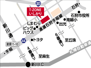 札幌トヨタ自動車 T-ZONEいしかり店の地図