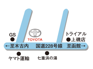 函館トヨタ 七重浜店の地図