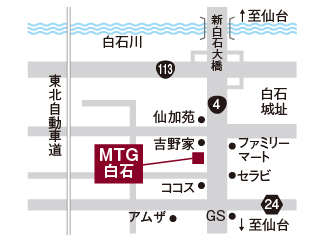 宮城トヨタ ＭＴＧ白石の地図