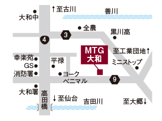 宮城トヨタ ＭＴＧ大和の地図