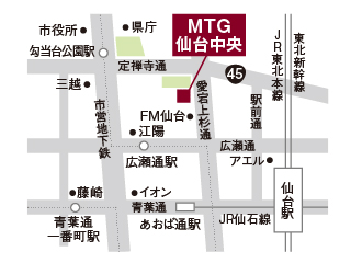 宮城トヨタ ＭＴＧ仙台中央の地図