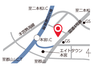 福島トヨタ自動車 くるまックス本宮店の地図