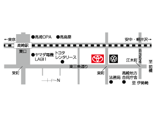 群馬トヨタ自動車 高崎東町店の地図