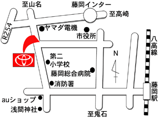 群馬トヨタ自動車 藤岡みやもと店の地図