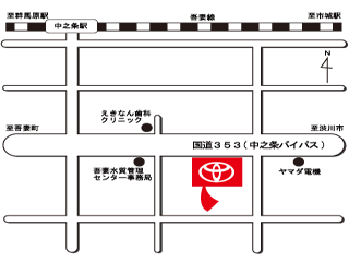 群馬トヨタ自動車 中之条バイパス店の地図