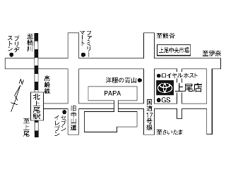 埼玉トヨタ自動車 上尾店の地図