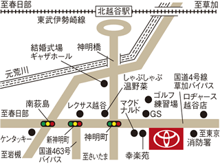 埼玉トヨタ自動車 越谷マイカーセンターの地図
