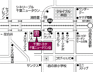 千葉トヨタ自動車 千葉ニュータウン店の地図