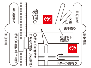 トヨタモビリティ東京 渋谷代々木公園店の地図