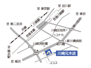 トヨタモビリティ神奈川 川崎店の地図
