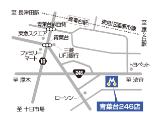 トヨタモビリティ神奈川 青葉台246店の地図