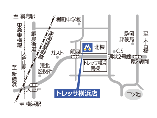 トヨタモビリティ神奈川 トレッサ横浜店の地図