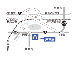 トヨタモビリティ神奈川 戸塚店の地図