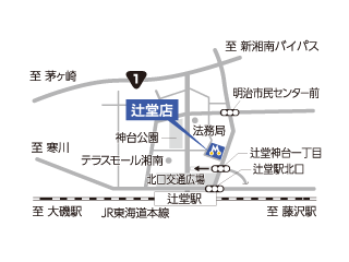 トヨタモビリティ神奈川 辻堂店の地図