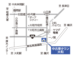 トヨタモビリティ神奈川 中古車タウン大和の地図