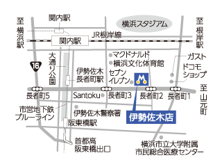 トヨタモビリティ神奈川 伊勢佐木店の地図