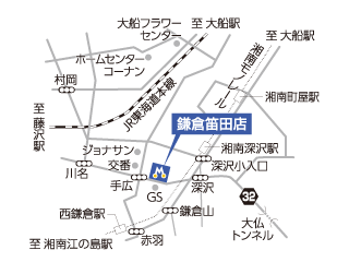 トヨタモビリティ神奈川 鎌倉笛田店の地図