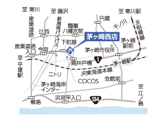 トヨタモビリティ神奈川 茅ヶ崎西店の地図