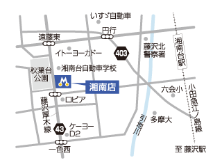 トヨタモビリティ神奈川 湘南店の地図