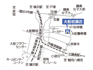 トヨタモビリティ神奈川 大船岩瀬店の地図