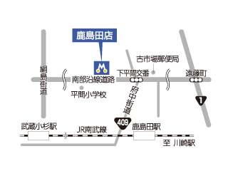 トヨタモビリティ神奈川 鹿島田店の地図