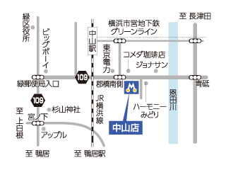 トヨタモビリティ神奈川 中山店の地図