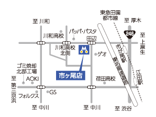 トヨタモビリティ神奈川 市ヶ尾店の地図