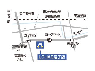 トヨタモビリティ神奈川 LOHAS逗子店の地図