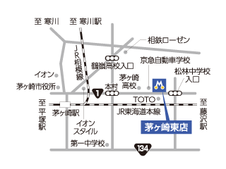 トヨタモビリティ神奈川 茅ヶ崎東店の地図