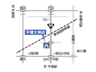 トヨタモビリティ神奈川 平塚大神店の地図