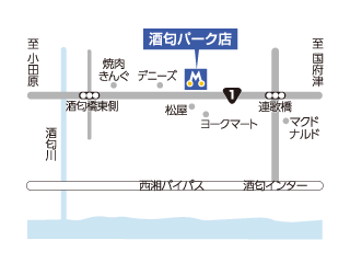 トヨタモビリティ神奈川 酒匂パーク店の地図