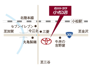 石川トヨタ自動車 小松店の地図