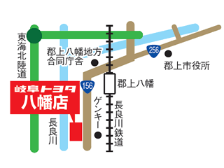 岐阜トヨタ自動車 八幡店の地図