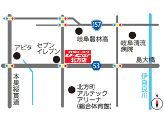 岐阜トヨタ自動車 Ｕ－Ｃａｒ北方店の地図