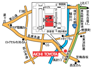 愛知トヨタ自動車 名東店の地図