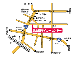 愛知トヨタ自動車 康生通マイカーセンターの地図