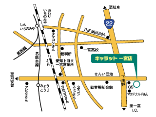 愛知トヨタ自動車 キャラット一宮店の地図