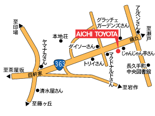 愛知トヨタ自動車 旭店の地図
