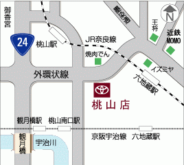 京都トヨタ自動車 伏見店の地図